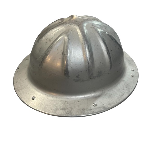 B.F. McDonald Co. Other - Vintage 1940s B.F. McDonald Aluminum Hard Hat Los Angeles Metal Full Brim